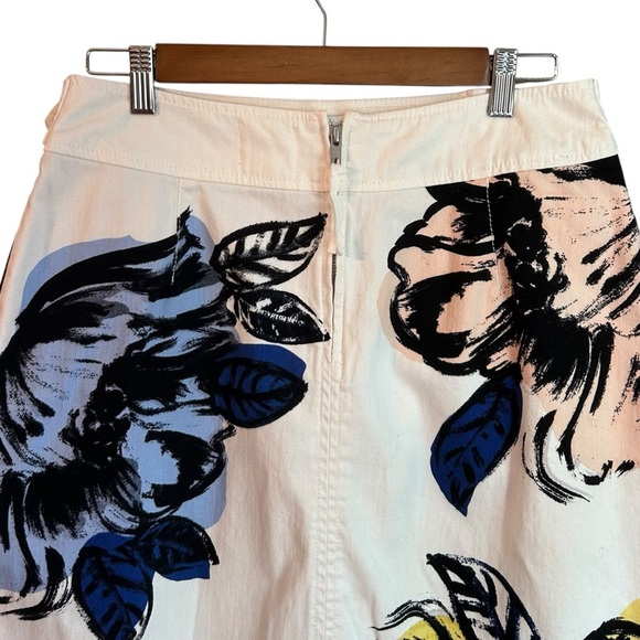 Anthropologie Maeve Women's Floral Buckle Pencil Skirt White/Multi Size 10 - Picture 6 of 10
